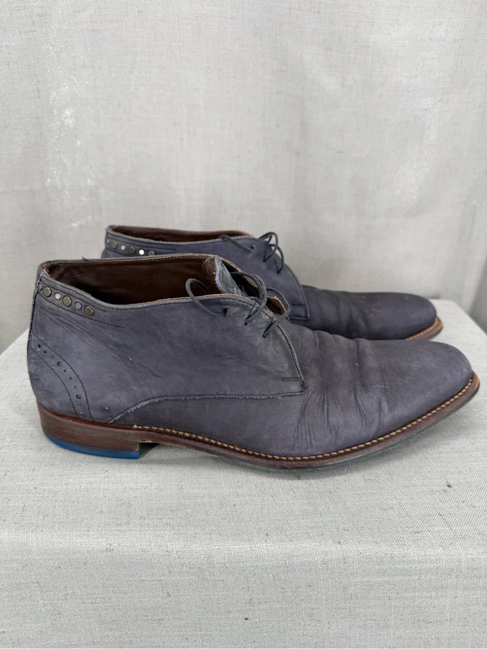 Floris Van Bommel Blue bottoms leather chukka Dress Shoes Men's Sz 9